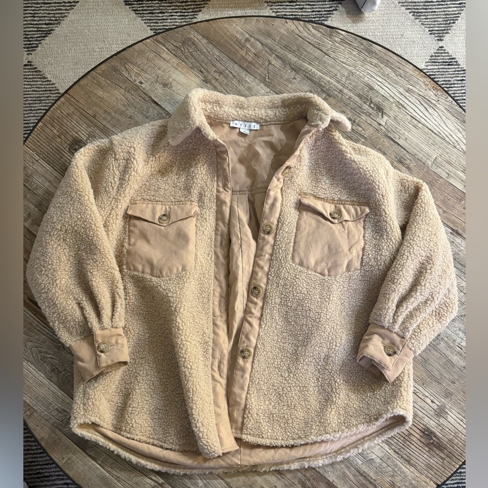 HYFVE Tan Sherpa Button-Up Jacket